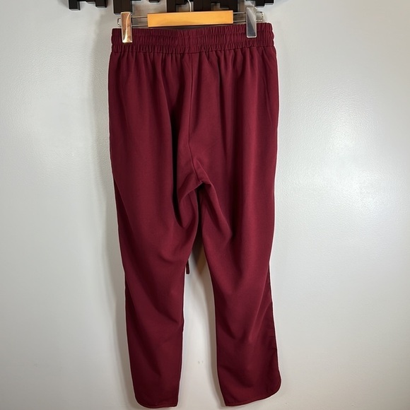 Solitaire Anthopologie Burgundy High Rise Drawstring Pants Size Small - Picture 5 of 10